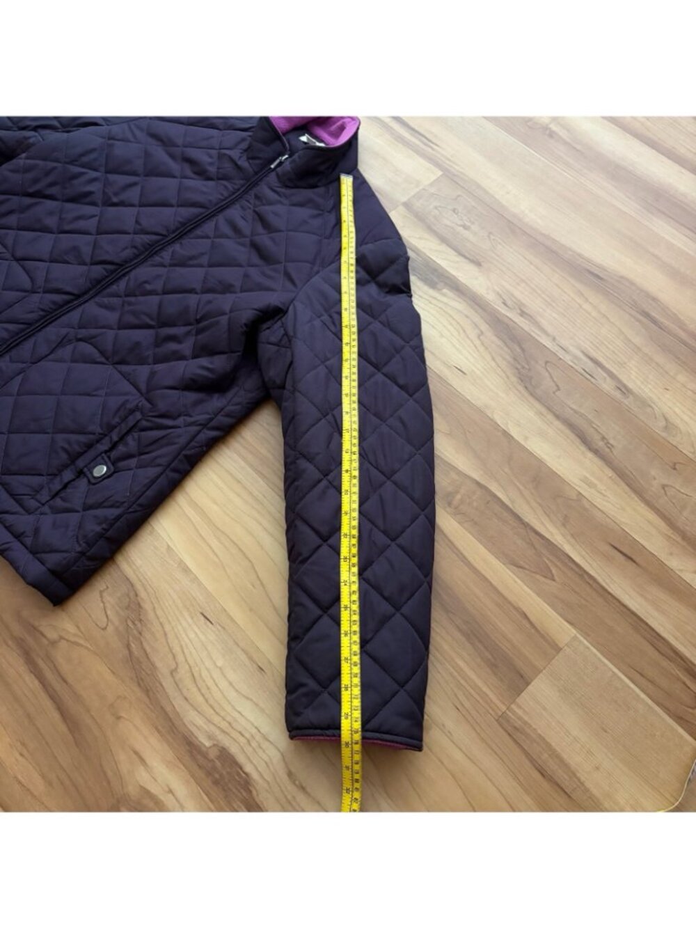 Coldwater Creek Womens XL 16 Quilted Puffer Jacket Purple Zip Minalmalist - Picture 6 of 11